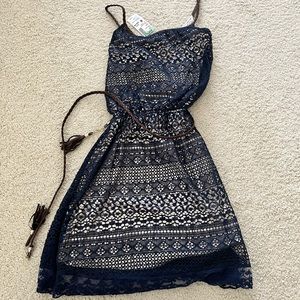 NWT Papaya Navy Blue Spaghetti Strap Dress